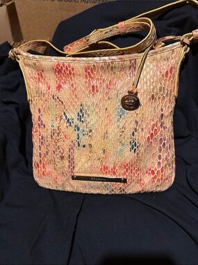 Brahmin Multicolor Snakeskin-Embossed Shoulder Bag